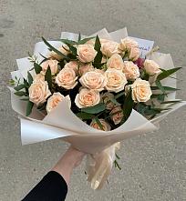 Букет Кремовые розы Латте в Родниковый